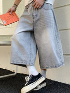 Men's Vintage High Waist Wide Leg Denim Jeans for Casual Wear