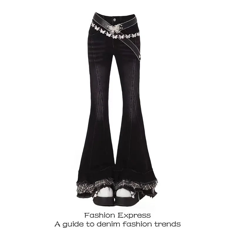 High Waist Vintage Slim Micro-flare Jeans for Women