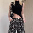 Y2K Women’s Sleeveless Knit Crop Top - Fitted & Stretchy
