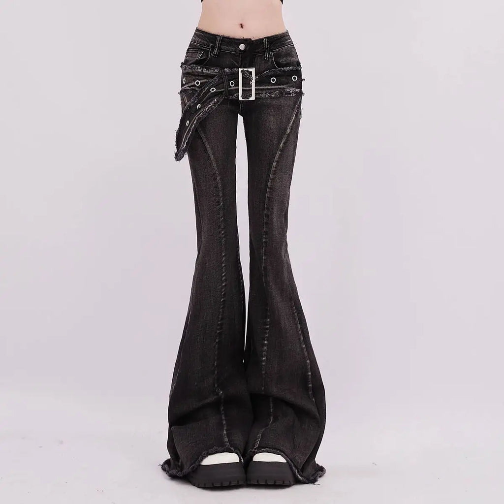 High Waist Vintage Slim Micro-flare Jeans for Women