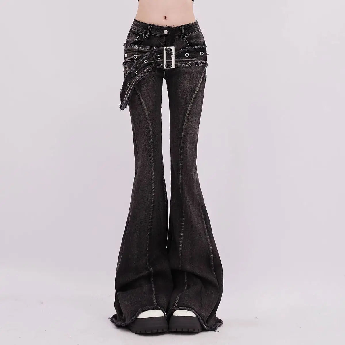High Waist Vintage Slim Micro-flare Jeans for Women