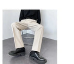 Men's White Baggy Wide Pants for Casual Spring Wear