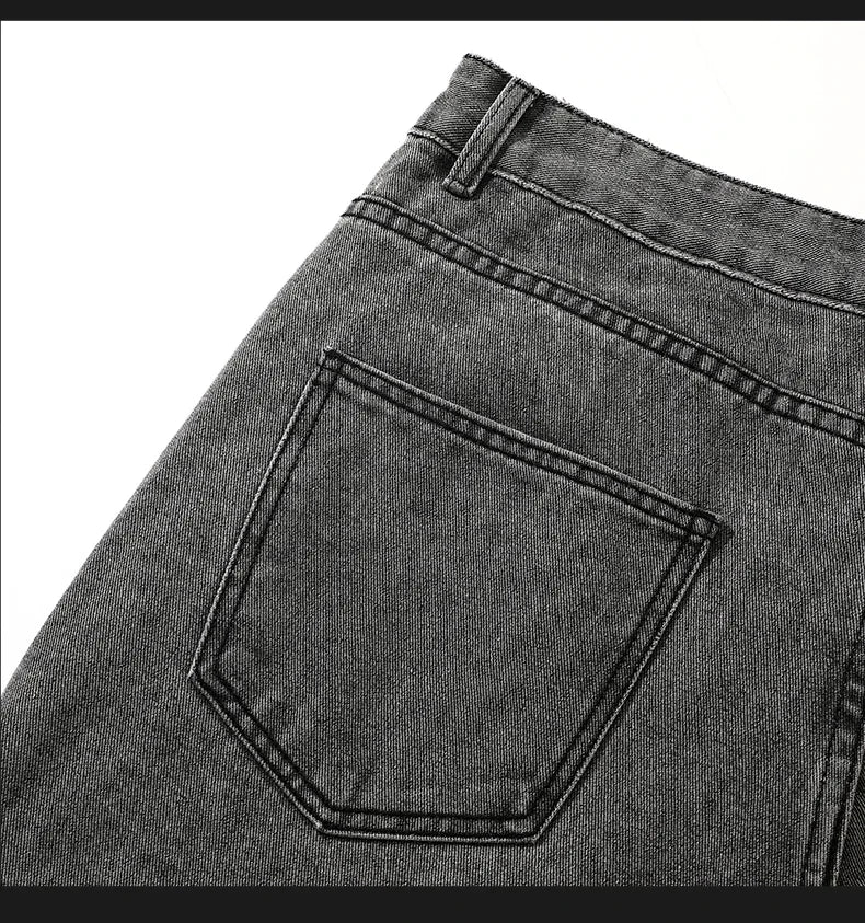Loose Polyester Men's Jeans for Casual Spring and Autumn