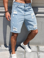 Water Buffalo Denim Casual Shorts for Men - Summer Style
