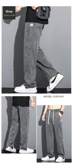 Men's Summer Loose Lyocell Jeans with Drawstring Waist