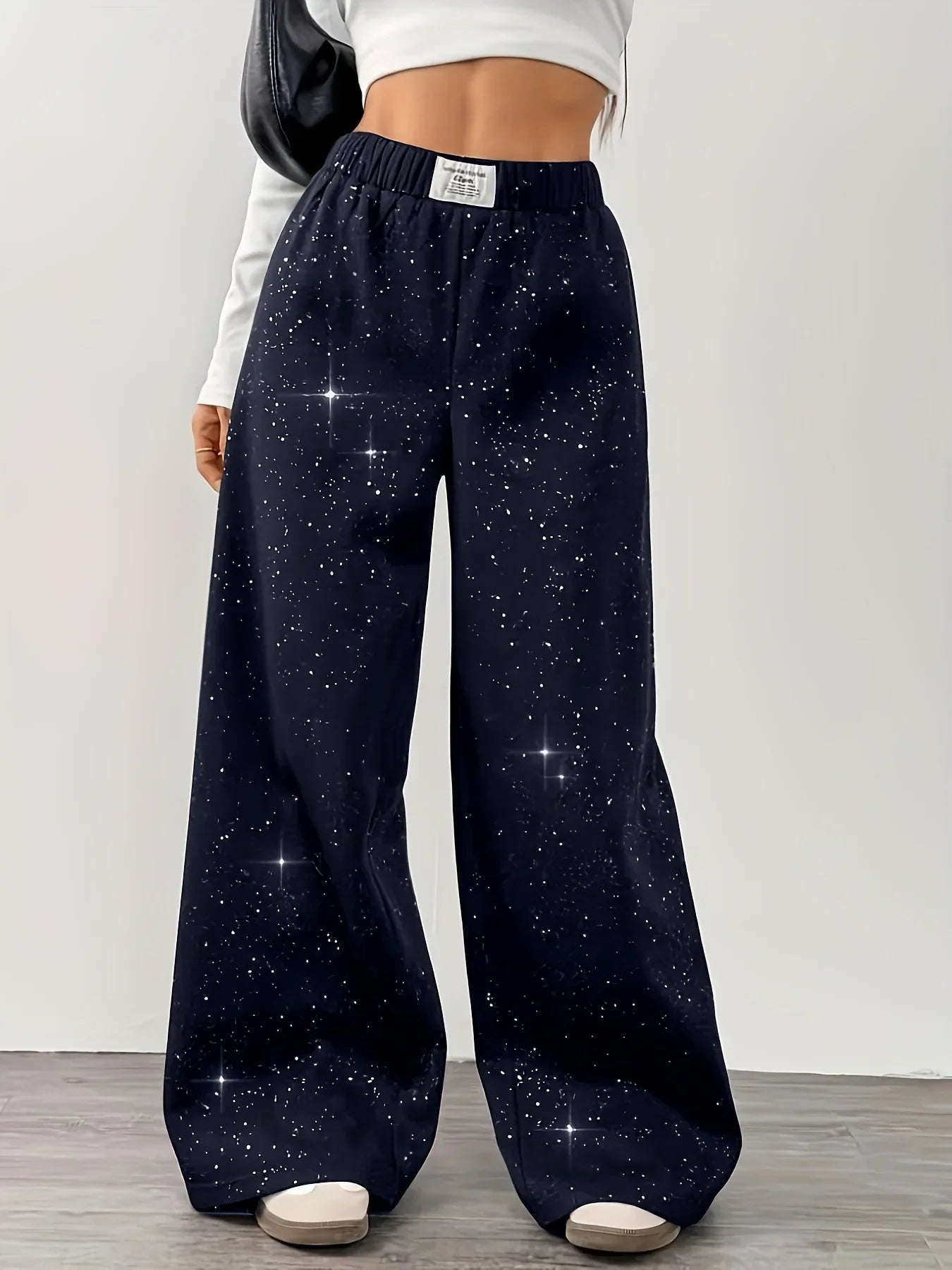 Casual Women's Floor Length Knit Pants in Polyester