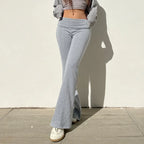 Flare Bootcut Pants for Women - Slim Low-Waisted Design