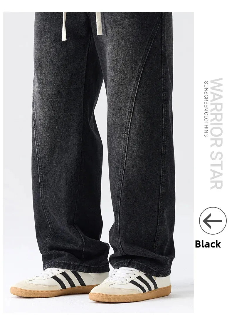 Men's Casual Loose Straight Jeans - 100% Cotton