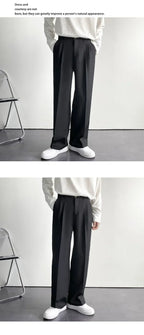 Men's White Baggy Wide Pants for Casual Spring Wear