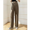 Chic High Waisted Lace Up Straight Leg Pants for Women