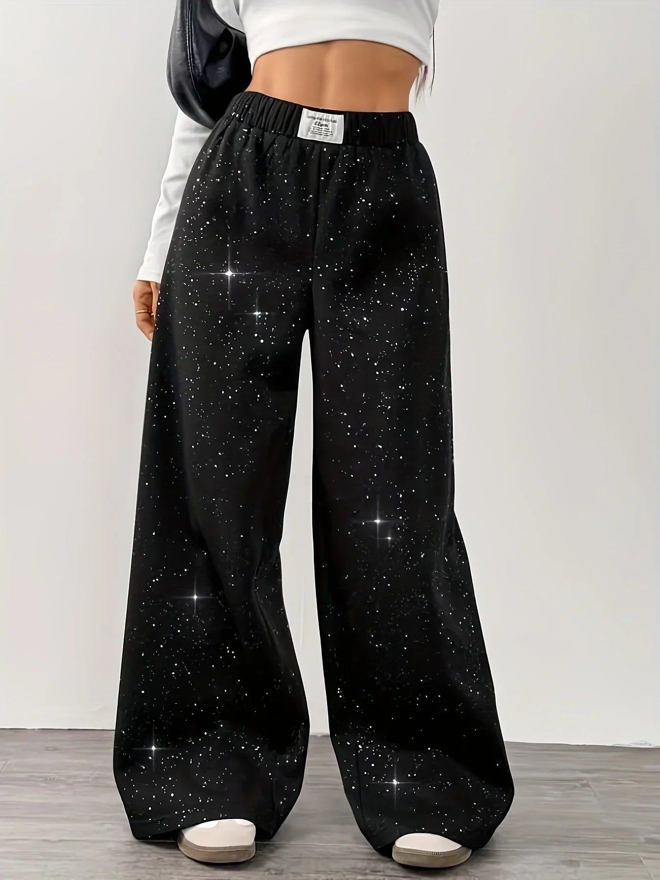 Casual Women's Floor Length Knit Pants in Polyester