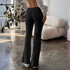 Flare Bootcut Pants for Women - Slim Low-Waisted Design