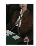 Korean Oversized Blouse with Detachable Tie for Women