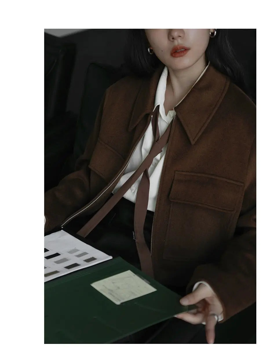 Korean Oversized Blouse with Detachable Tie for Women