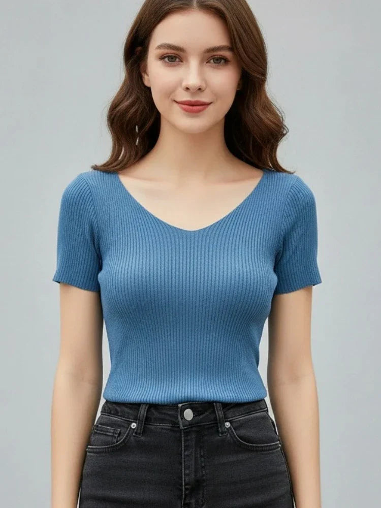AOSSVIAO V-neck Thin Women Pullover Sweater 2026