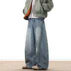 Men's Wide Leg Denim Jeans for Casual Streetwear