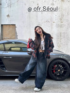 Embroidered Patchwork Denim Jeans for Women - Vintage Style