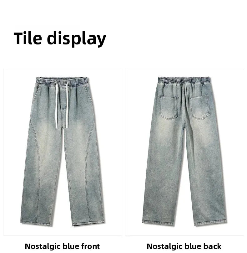 Men's Casual Loose Straight Jeans - 100% Cotton