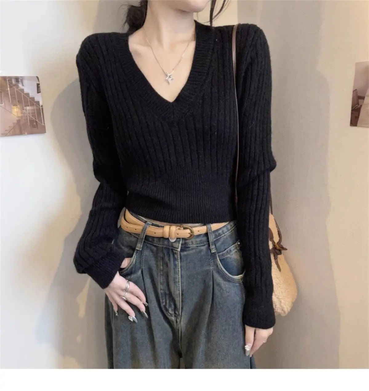 Slim Pullover Sweater for Women in Heavyweight Polyester
