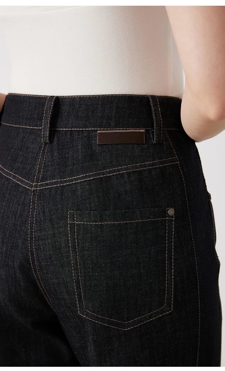 Women's High-Waisted Wide-Leg Denim Pants for Summer