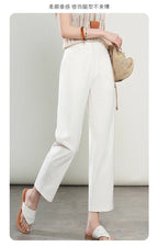 High-Waisted Lightweight Cropped Pants for Women