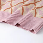 Oversized Letter Jacquard Knit Pullover for Women