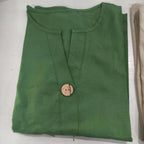 VEITCHE Women's V-Neck Cotton Linen Casual Blouse