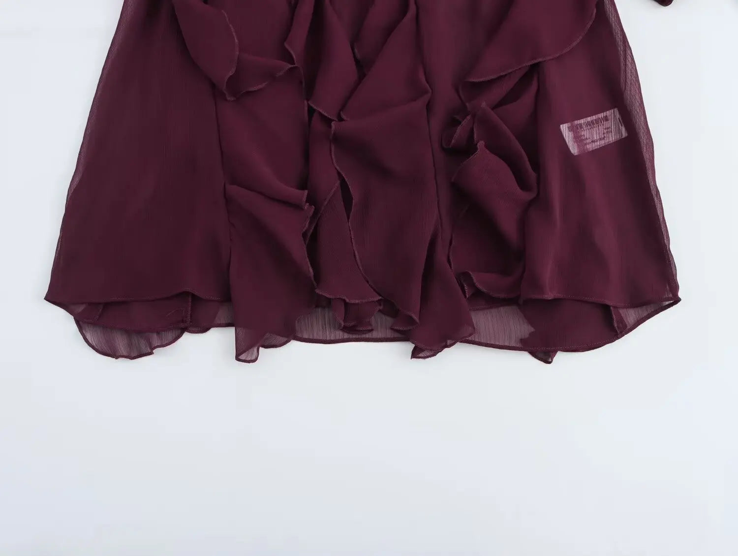 Elegant Women's V-neck Chiffon Blouse with Ruffles