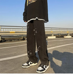 Y2K Embroidered Straight Denim Jeans for Men