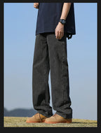 Loose Polyester Men's Jeans for Casual Spring and Autumn
