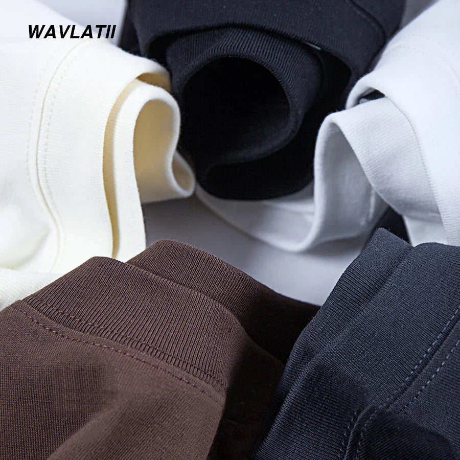 WAVLATII 260 GSM Casual Oversized T-Shirts for Men