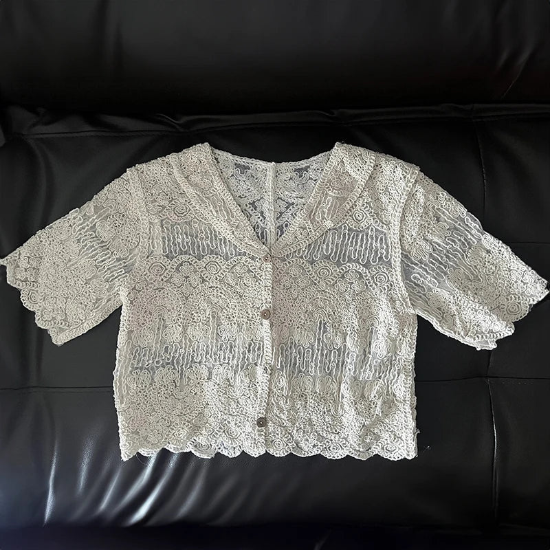 Bohemian Sheer Lace Blouse Cardigan for Women