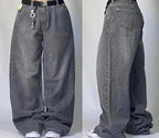 Vintage Washed Baggy Jeans for Women - Y2K Wide Leg Style