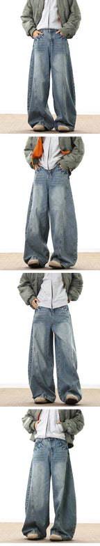 Men's Wide Leg Denim Jeans for Casual Streetwear