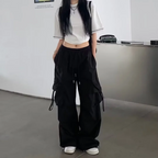 Vintage Loose Wide Leg Cargo Pants for Women