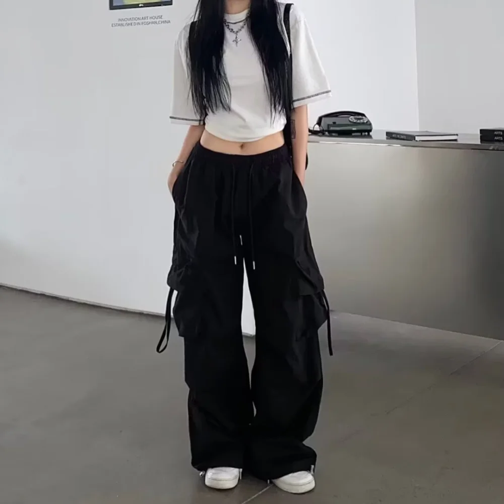 Vintage Loose Wide Leg Cargo Pants for Women