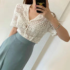 Bohemian Sheer Lace Blouse Cardigan for Women