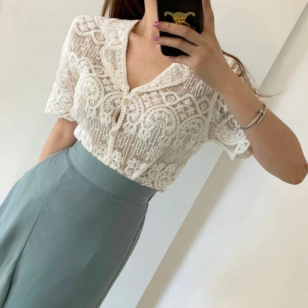 Bohemian Sheer Lace Blouse Cardigan for Women