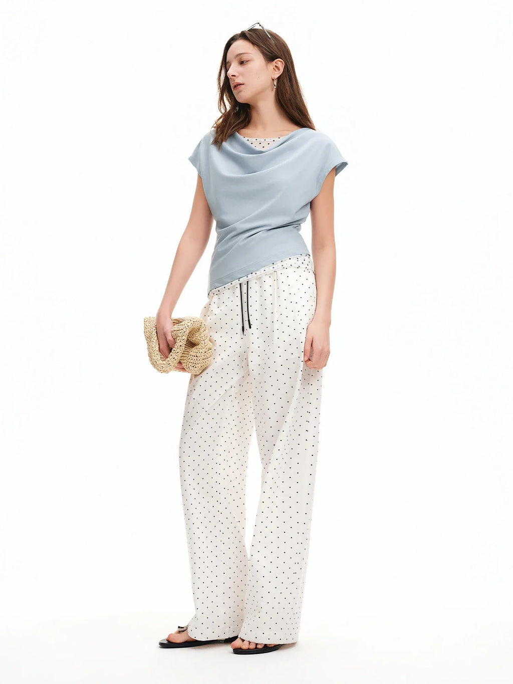 DUSHU Women’s High Waist Wide Leg Pants for Summer