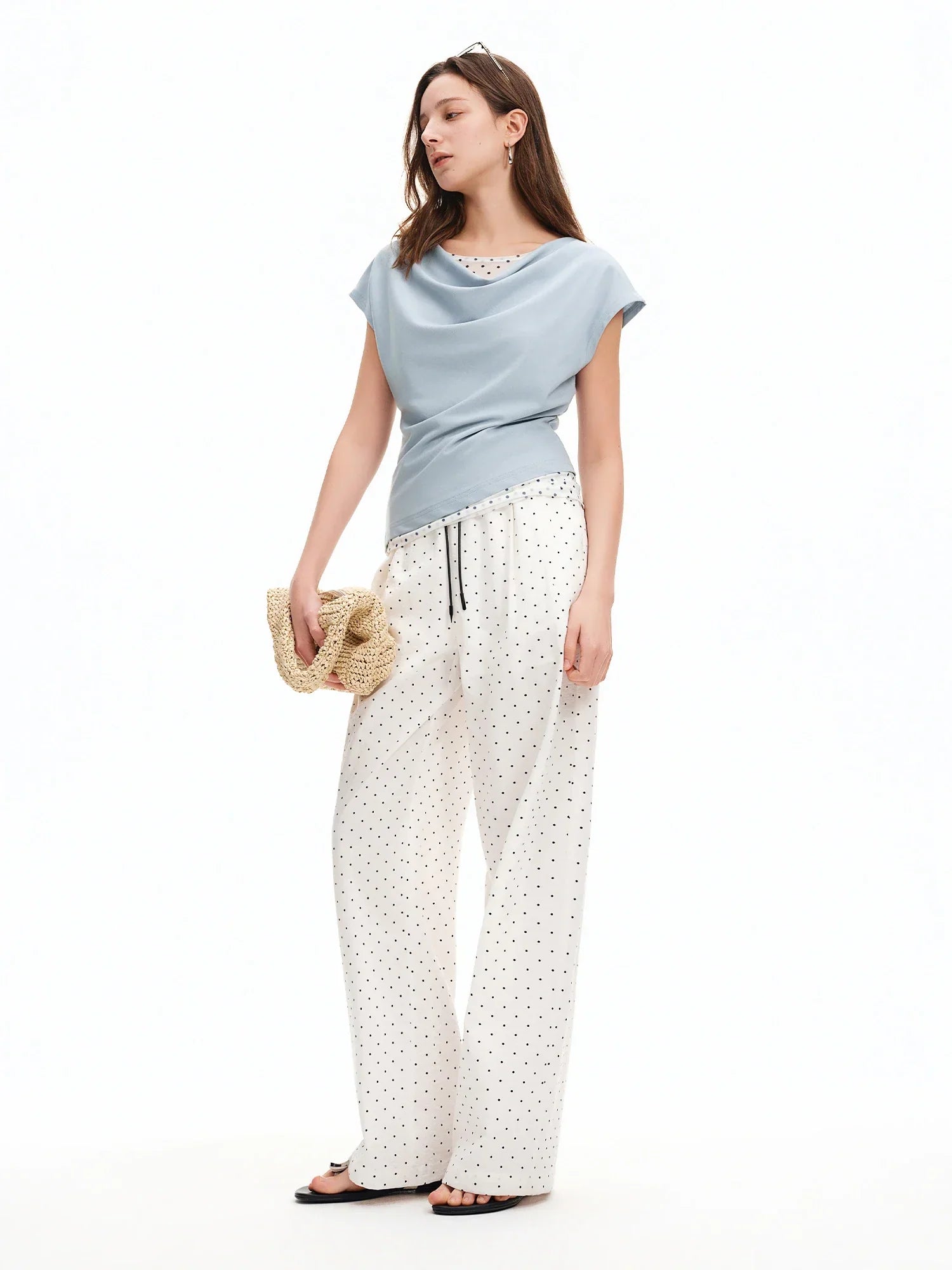 DUSHU Women’s High Waist Wide Leg Pants for Summer