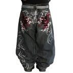 Cargo Pants for Women - Embroidered Baggy Jeans