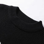 Oversized Letter Jacquard Knit Pullover for Women