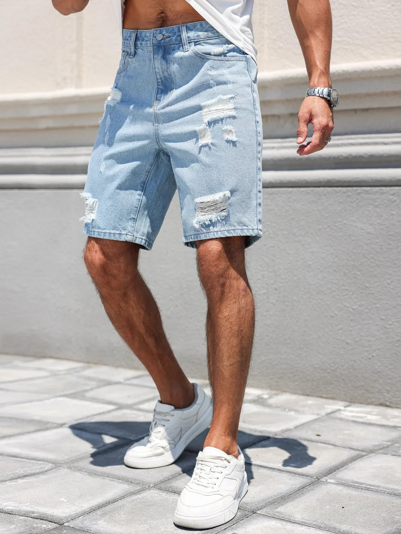 Water Buffalo Denim Casual Shorts for Men - Summer Style