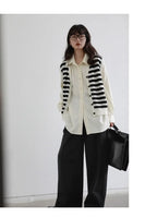 Korean Oversized Blouse with Detachable Tie for Women