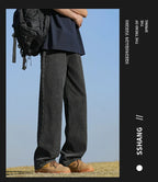 Loose Polyester Men's Jeans for Casual Spring and Autumn