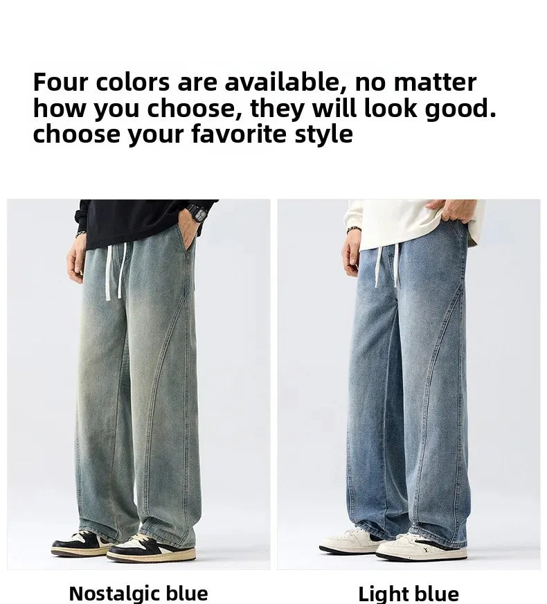 Men's Casual Loose Straight Jeans - 100% Cotton