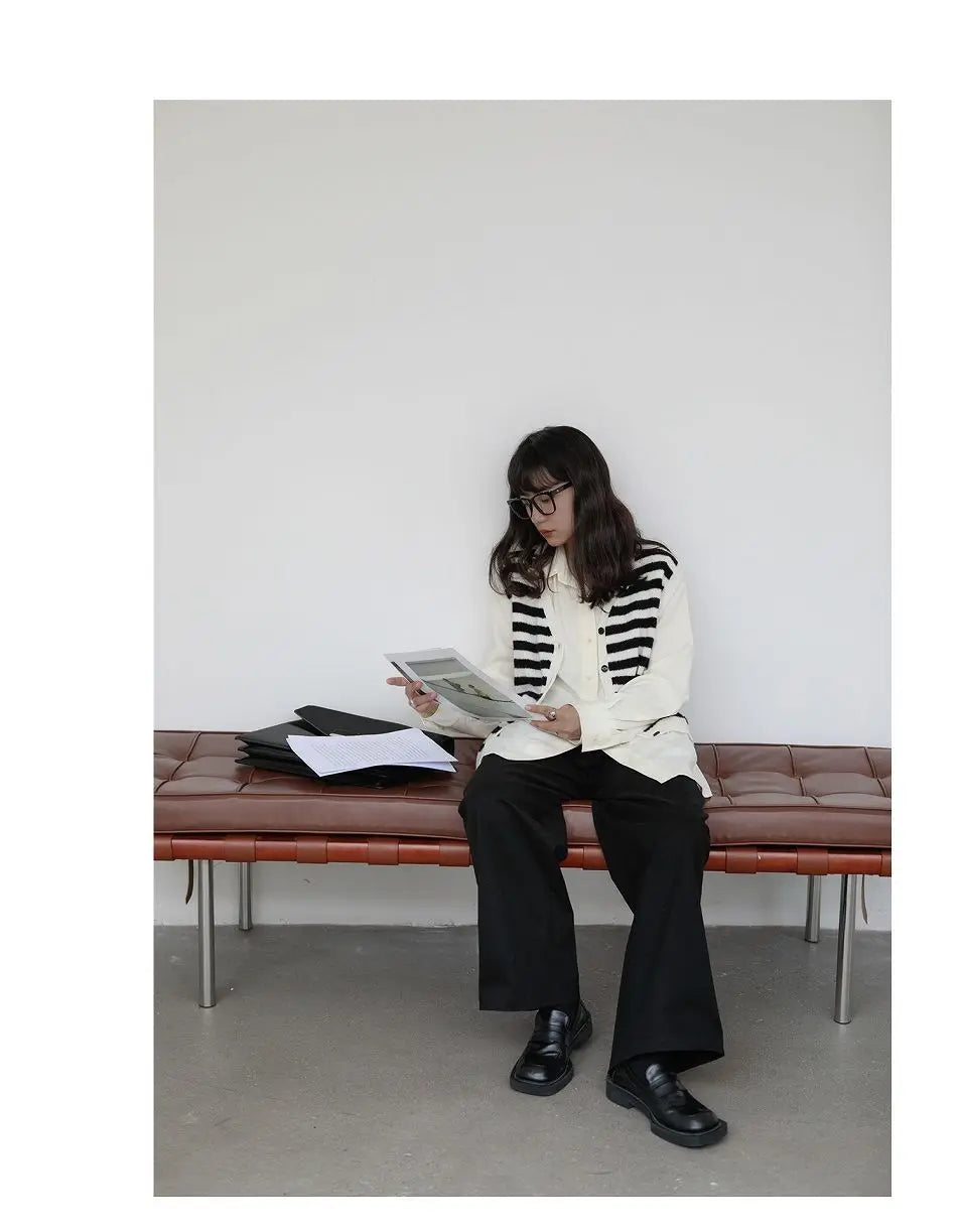 Korean Oversized Blouse with Detachable Tie for Women