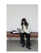 Korean Oversized Blouse with Detachable Tie for Women