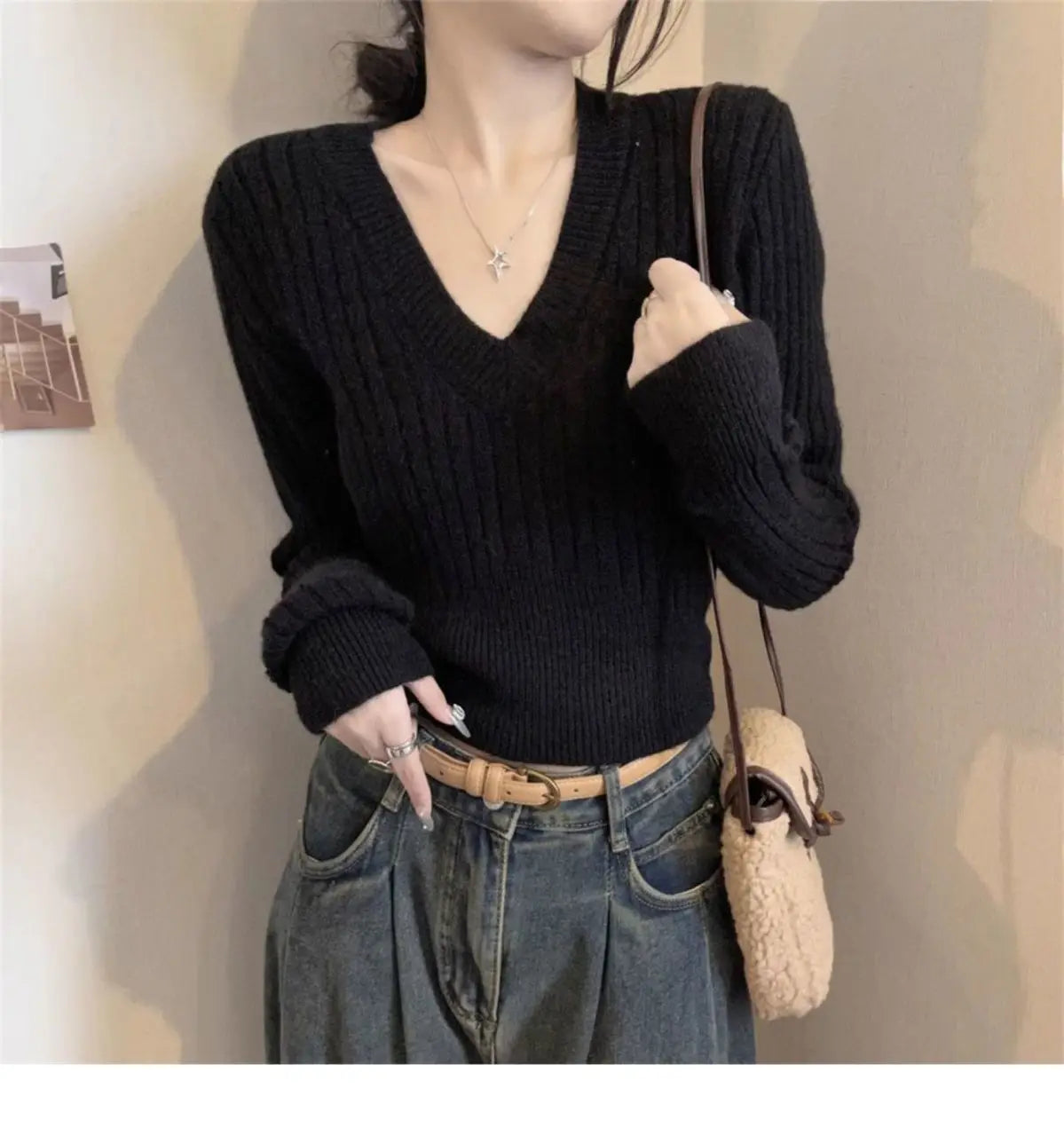 Slim Pullover Sweater for Women in Heavyweight Polyester