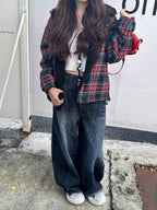 Embroidered Patchwork Denim Jeans for Women - Vintage Style